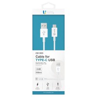 Cable de carga y datos USB Tipo A a Tipo C 2,4A 1m Blanco